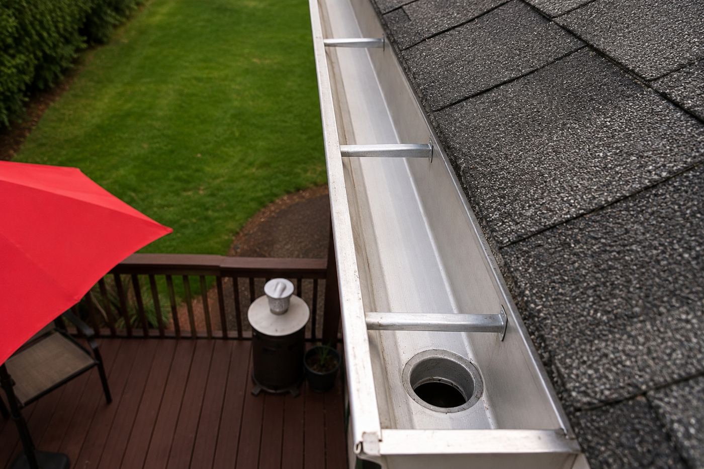 Clean gutter after professional gutter cleaning in the Lehigh Valley, PA